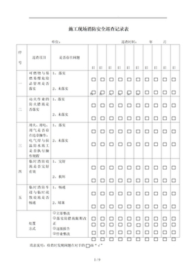 消防安全檢查表格模板